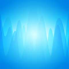 Wall Mural - vector blue abstract background with waves and glow