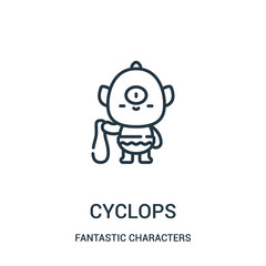 cyclops icon vector from fantastic characters collection. Thin line cyclops outline icon vector illustration.