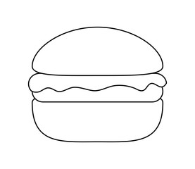 Sticker - hamburger fast food isolated icon