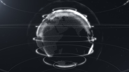 Wall Mural - futuristic sphere of dots. globalization interface. sense of science and technology abstract graphic