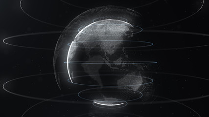 Wall Mural - futuristic sphere of dots. globalization interface. sense of science and technology abstract graphic