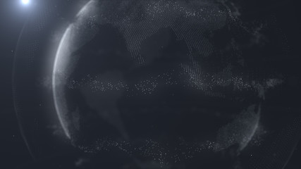 Wall Mural - white abstract sphere. connected white dots with lines. globalization interface. planet is situated 
