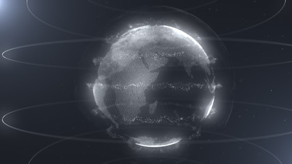 Wall Mural - futuristic sphere of dots. globalization interface. sense of science and technology abstract graphic