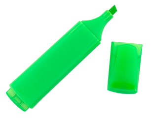 green highlighter isolated over white