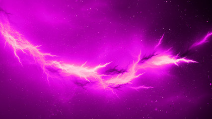 Wall Mural - purple glowing interstellar lightning abstract background