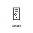 locker icon vector from gym collection. Thin line locker outline icon vector illustration.
