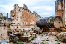 Roman City Ruins Of The Ancient Baalbek In Lebanon