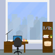© Mariana - A desktop with a laptop and a desk lamp in the office.