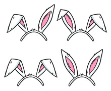 Hand Drawn Bunny Ears Illustration