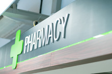 Pharmacy Sign On In The Supermarket