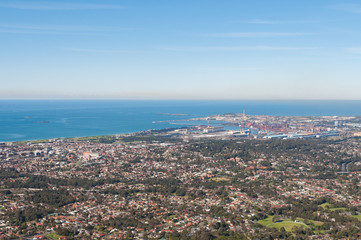 Wall Mural - Aerial landscape of coastal town of Wollongong