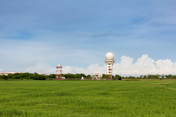 weather radar at aeronautical meteorological station for information for air traffic with green fiel