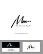 M MM initial handwriting logo template vector.  signature logo concept
