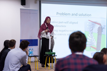 Wall Mural - Muslim businesswoman giving presentations