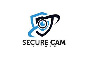 camera shield security logo company template element