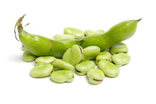 Broad Beans On White Background