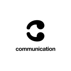 Wall Mural - initial C quote talk chat logo design concept