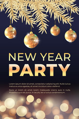 Golden new year party banner