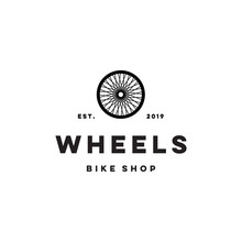 Black White Bike Wheel Tire With Vintage Style Logo