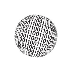 Binary globe vector icon logo design concept