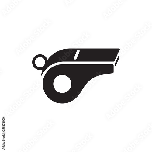 Fotografía black whistle vector icon logo design concept