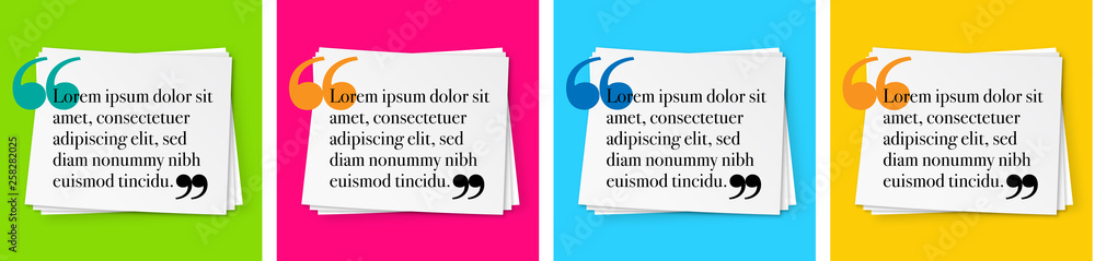 Sticky Notes with quotation marks Stock Vector | Adobe Stock