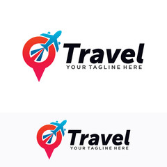 Wall Mural - travel plane logo design