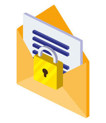 Poster - envelope mail with padlock