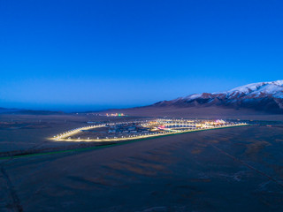 Poster - sunset scenery of Sayram Lake Lake Xinjiang China  