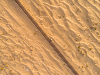 Wall Mural - aerial view of highway on the gobi desert xinjiang， 