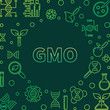 GMO vector colorful concept illustration in outline style on dark background