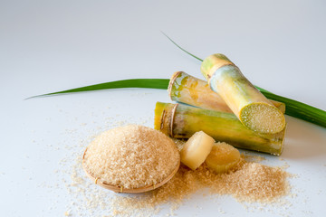 Aufkleber - sugar cane and leaf with brown sugar
