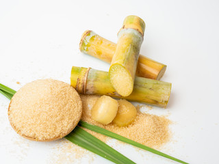 Aufkleber - ugar cane and leaf with brown sugar