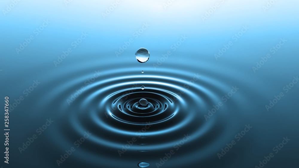 Plissee mit Motiv - Drop of water falling into water
