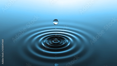 Plissee mit Motiv - Drop of water falling into water (von XtravaganT)