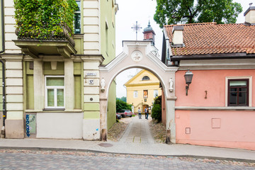 Poster - VILNIUS, LITHUANIA - September 2, 2017: Uzupio in Vilnius' old town, a UNESCO World Heritage Site