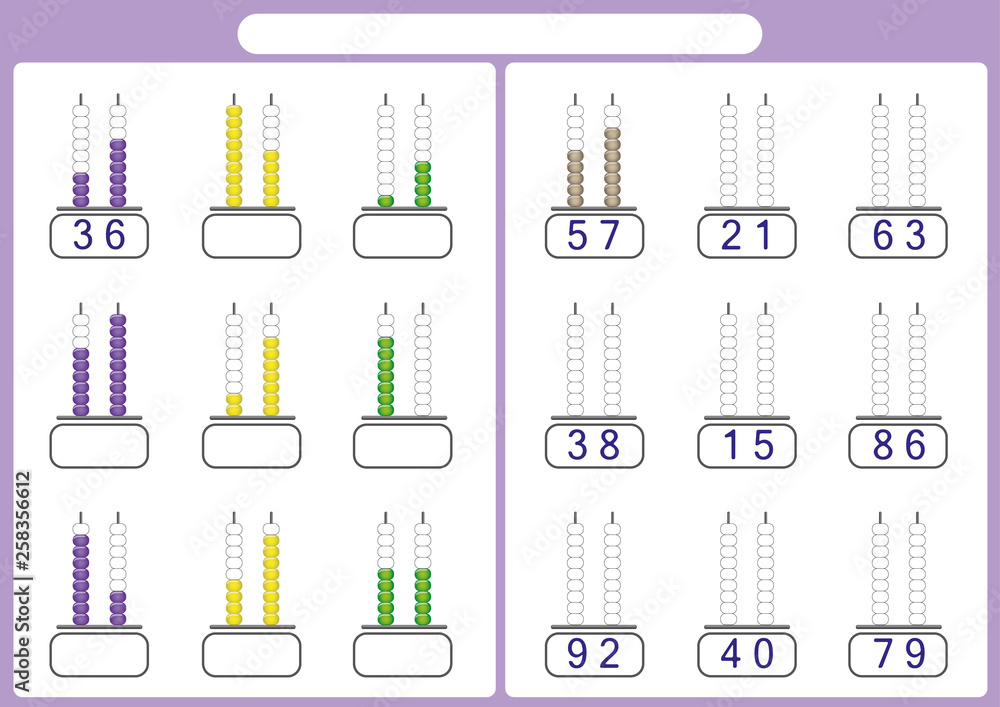 Abacus for Numbers up to 99, math worksheet for kids Stock Vector | Adobe Stock abacus-for-numbers-up-to-99-math-worksheet-for-kids-stock-vector-adobe-stock