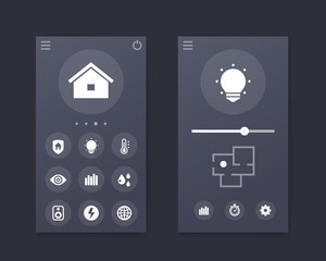 Wall Mural - smart house app interface, vector mobile ui