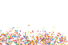 Colorful Assorted Confetti With Serpentine On White