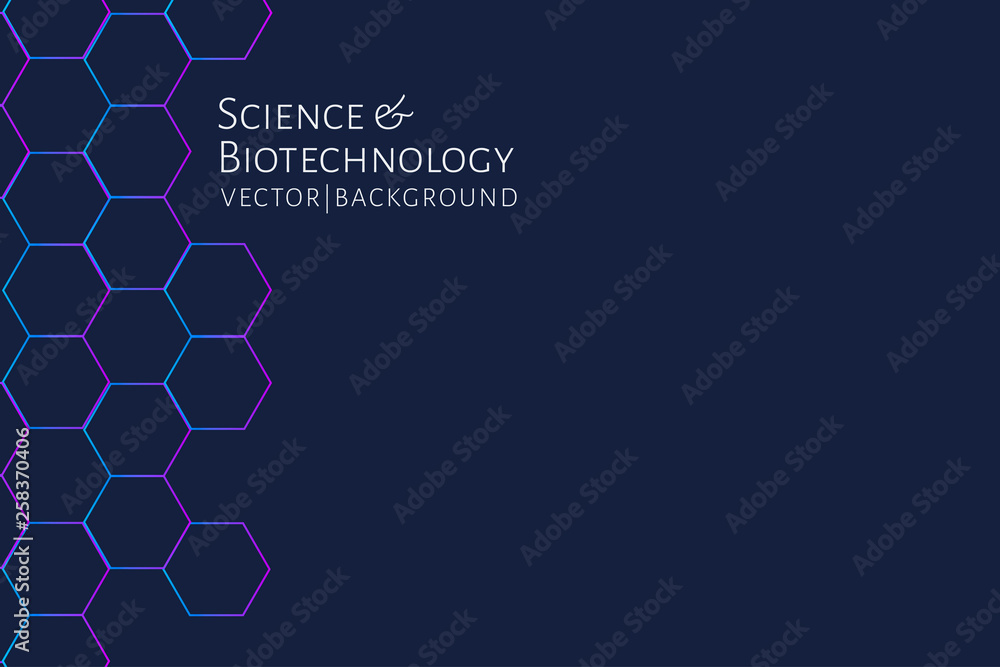 Vector de Stock Modern background with hexagons, chemical bonds ...