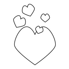 Canvas Print - outlined hearts love