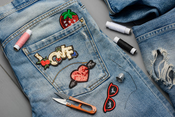 applying patches to jeans