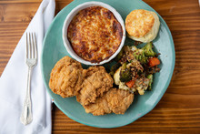 Fried Chicken Plate With Biscuit 