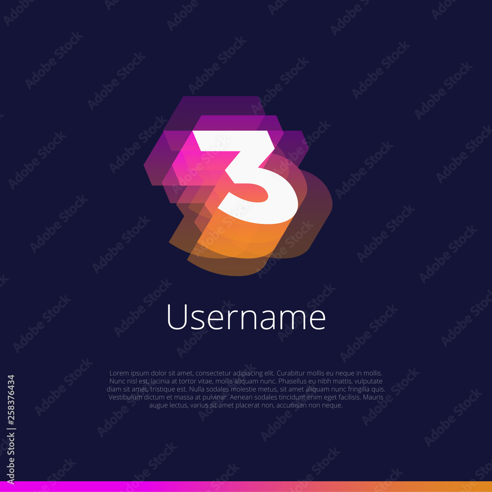 3, monogram logo. Vector graphic design elements editable for company ...