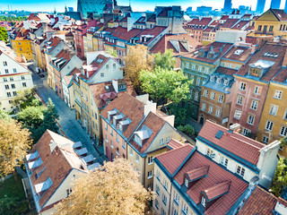 Wall Mural - Aerial view of the Warsaw's old town. Poland. Beautiful European City