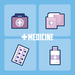 Canvas Print - Set of medicine and drugs