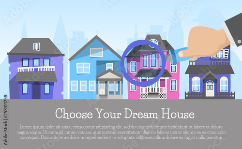 House Rent Banner Home Selection Building Project Real Estate Concept Choose Dream Homevector Illustration Housing Purchase Realty Choose Apartment Property Cottage Buy Poster Buy This Stock Vector And Explore Similar Vectors