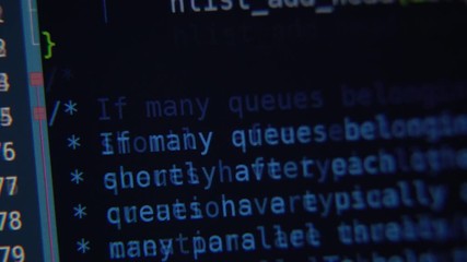 Wall Mural - the program code scrolls on the computer screen