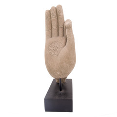 Wall Mural - Buddha Statue hand on white background.