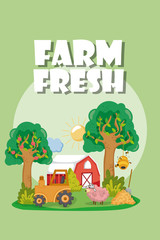 Poster - Farm fresh cartoons